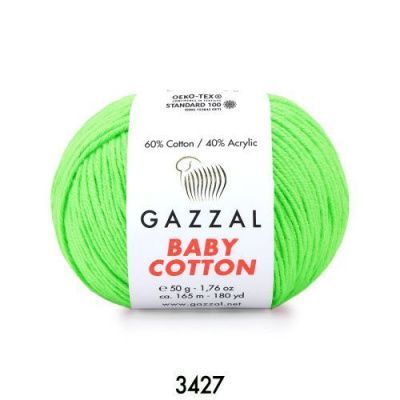 GAZZAL  BABY COTTON   3427  - 60% Хлопок, 40% Акрил 50 г/165 м